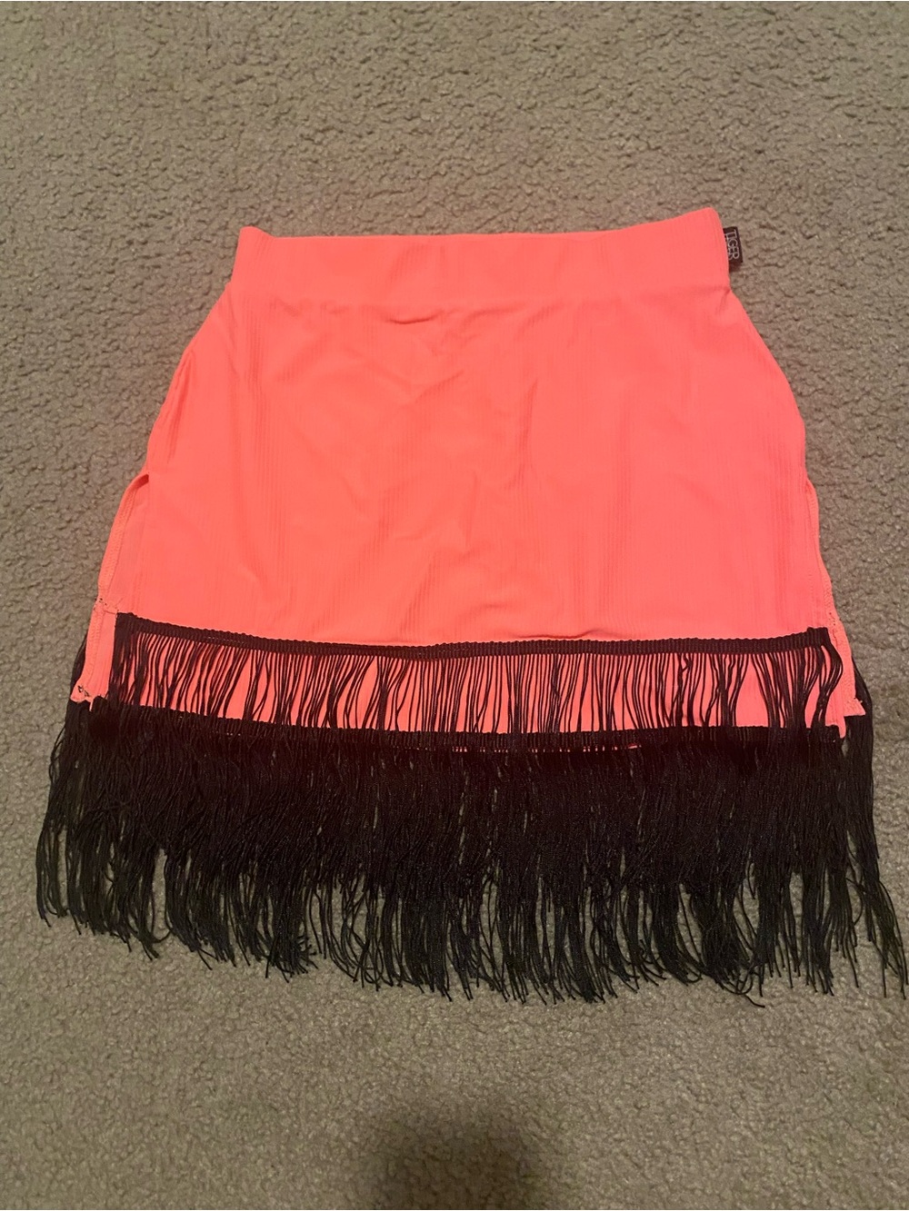 Tiger Friday Coral Fringe ballroom Skirt adult medium